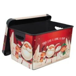 Simplify Santa Clause Is Coming To Town Storage Tote Bin -Christmas Designers Store D492891S 12