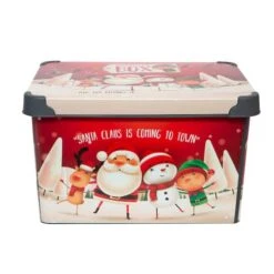 Simplify Santa Clause Is Coming To Town Storage Tote Bin -Christmas Designers Store D492891S 14