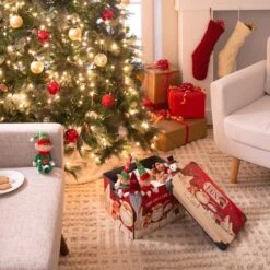 Simplify Santa Clause Is Coming To Town Storage Tote Bin -Christmas Designers Store D492891S 16