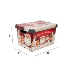 Simplify Santa Clause Is Coming To Town Storage Tote Bin -Christmas Designers Store D492891S 17