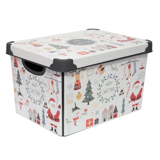 Simplify Happy Christmas Storage Tote Bin 4 Simplify Happy Christmas Storage Tote Bin - Image 2