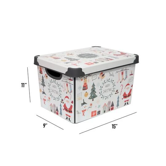 Simplify Happy Christmas Storage Tote Bin 8 Simplify Happy Christmas Storage Tote Bin - Image 6