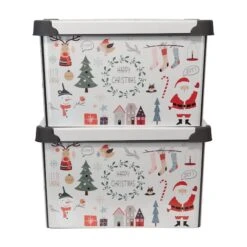 Simplify Happy Christmas Storage Tote Bin 18 Simplify Happy Christmas Storage Tote Bin -Christmas Designers Store D492892S 16
