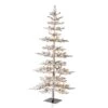 7ft. Pre-Lit Deluxe Flocked Pine Artificial Christmas Tree, Warm White LED Lights -Christmas Designers Store D494331S 1