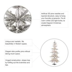 7ft. Pre-Lit Deluxe Flocked Pine Artificial Christmas Tree, Warm White LED Lights -Christmas Designers Store D494331S 7