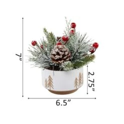 Christmas Mix IN 4.25" Ceramic Reverse Tree Pot -Christmas Designers Store D511151S 2
