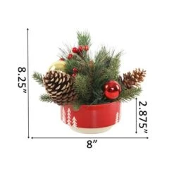 Christmas Mix In 6" Ceramic Reverse Tree Pot -Christmas Designers Store D511154S 2