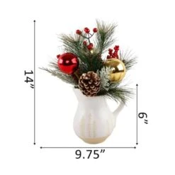 Christmas Mix In 14" Ceramic Watering Pot -Christmas Designers Store D511155S 2