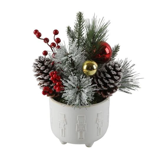 Christmas Mix In 12.5" Ceramic Cracker Footed Pot 3 Christmas Mix In 12.5" Ceramic Cracker Footed Pot