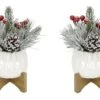 Christmas Mix In 4" Ceramic Cupcake On Stand Set -Christmas Designers Store D511161S 1