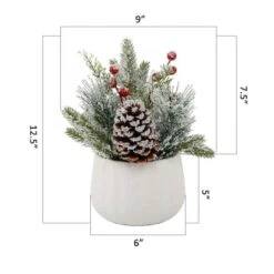 Christmas Mix In Ceramic White Sweater Pot -Christmas Designers Store D511163S 2