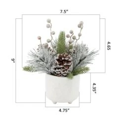 Christmas Mix In Ceramic Joy Wreath Footed Pot -Christmas Designers Store D511164S 2