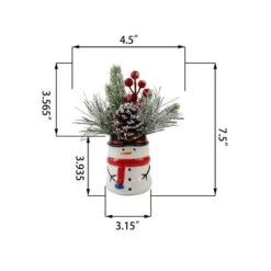 Christmas Mix In 8" Snowman Ceramic Pot -Christmas Designers Store D511168S 2