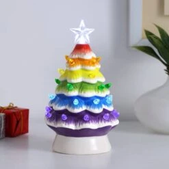 7" Nostalgic Ceramic Rainbow Tree -Christmas Designers Store D511939S 2