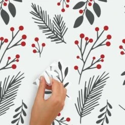 Roommates Holly Berries & Twigs Peel And Stick Wall Decals 14 Roommates Holly Berries & Twigs Peel And Stick Wall Decals -Christmas Designers Store D515183S 5
