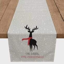 72" Oh Deer It's Christmas Table Runner -Christmas Designers Store D517973S 1 1