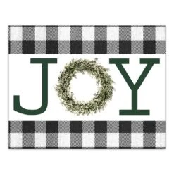 Green Joy Wreath 11x14 Canvas Wall Art