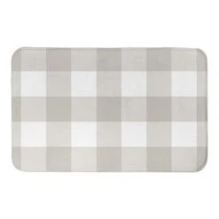 Designs Direct Tan Buffalo Check Bath Mat, 34" X 21"