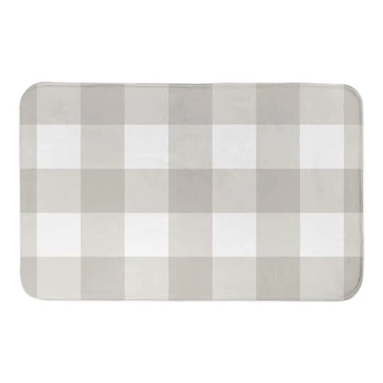 Designs Direct Tan Buffalo Check Bath Mat, 34" X 21" 3 Designs Direct Tan Buffalo Check Bath Mat, 34" X 21"