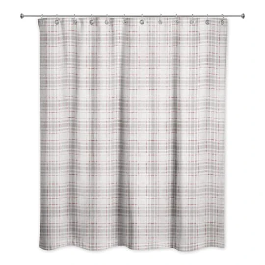 Holiday Gray Plaid Shower Curtain 3 Holiday Gray Plaid Shower Curtain