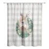 Buffalo Check Fawn Wreath Shower Curtain