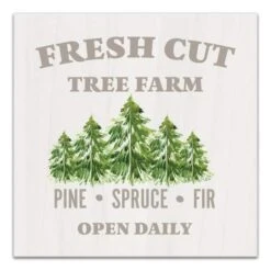 Fresh Cut Tree Farm 16x16 Canvas Wall Art