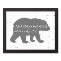 Warm Winter Wishes 11x14 Black Framed Canvas