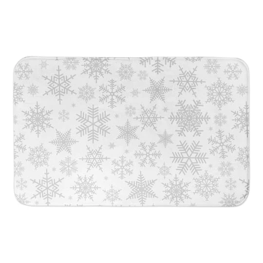 Designs Direct Simple Snowflake Pattern Bath Mat, 34" X 21" 3 Designs Direct Simple Snowflake Pattern Bath Mat, 34" X 21"