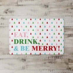 Eat Drink And Be Merry 27x18 Floor Mat -Christmas Designers Store D518070S 2