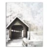 Covered Bridge In Winter 20x24 Canvas Wall Art -Christmas Designers Store D518076S 1
