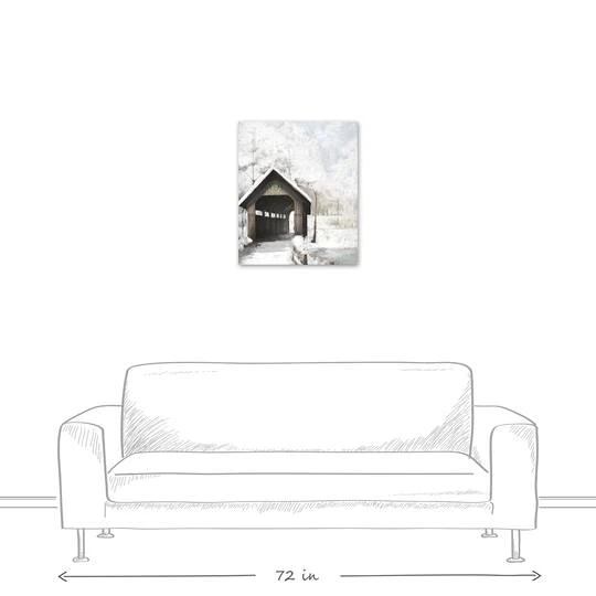 Covered Bridge In Winter 20x24 Canvas Wall Art 8 Covered Bridge In Winter 20x24 Canvas Wall Art - Image 6