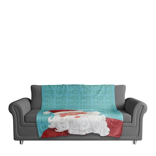 Santa Ho Ho Ho 50x60 Sherpa Fleece Blanket 5 Santa Ho Ho Ho 50x60 Sherpa Fleece Blanket - Image 3