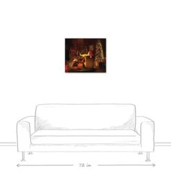 Santa By The Fireplace 24x20 Canvas Wall Art -Christmas Designers Store D518097S 5