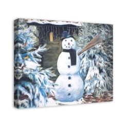 Winter Snowman 24x20 Canvas Wall Art -Christmas Designers Store D518098S 2