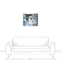 Winter Snowman 24x20 Canvas Wall Art -Christmas Designers Store D518098S 5
