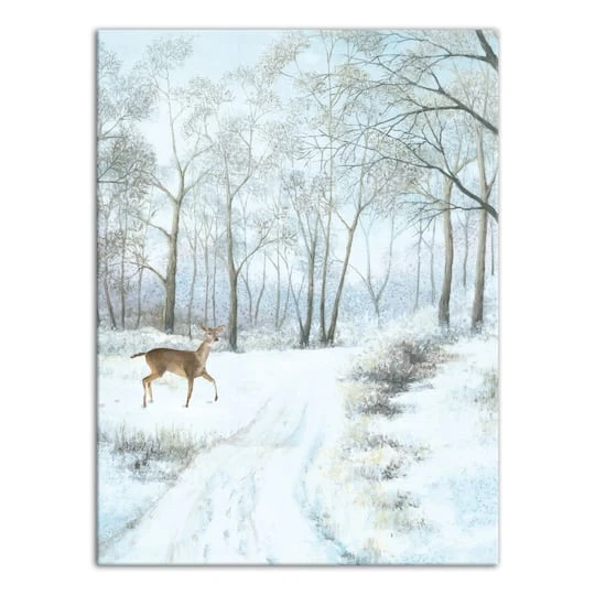 Doe Walking In The Snow 30x40 Canvas Wall Art 3 Doe Walking In The Snow 30x40 Canvas Wall Art