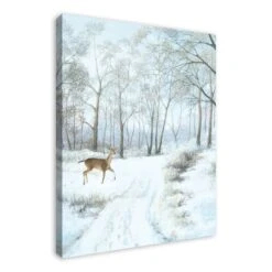 Doe Walking In The Snow 30x40 Canvas Wall Art 10 Doe Walking In The Snow 30x40 Canvas Wall Art -Christmas Designers Store D518101S 2