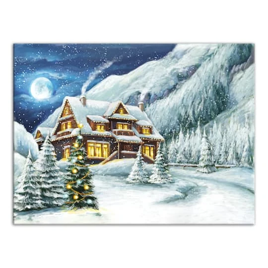 Cabin In The Mountains 40x30 Canvas Wall Art 4 Cabin In The Mountains 40x30 Canvas Wall Art - Image 2