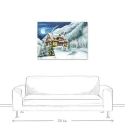 Cabin In The Mountains 40x30 Canvas Wall Art 13 Cabin In The Mountains 40x30 Canvas Wall Art -Christmas Designers Store D518102S 5