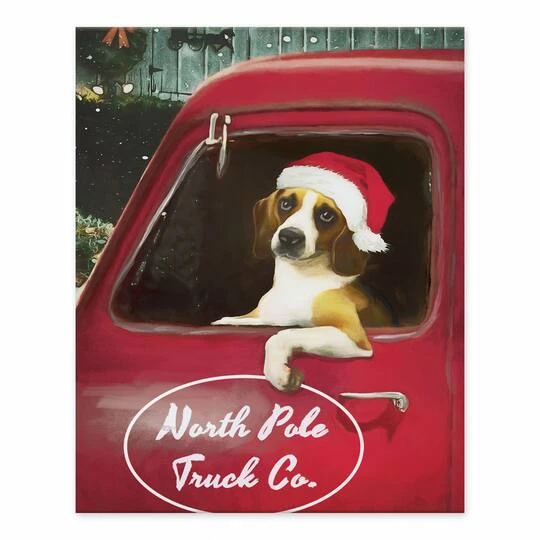 Christmas Beagle Tabletop Canvas 3 Christmas Beagle Tabletop Canvas