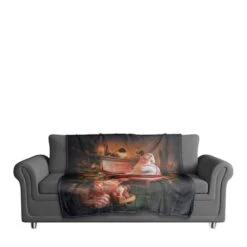 Painted Santa On Piano 50x60 Coral Fleece Blanket 9 Painted Santa On Piano 50x60 Coral Fleece Blanket -Christmas Designers Store D518121S 3