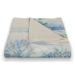 Watercolor Winter Cabin 50x60 Coral Fleece Blanket -Christmas Designers Store D518124S 2