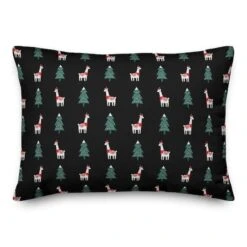 Caroling Llama Pattern 14x20 Throw Pillow -Christmas Designers Store D518153S 2