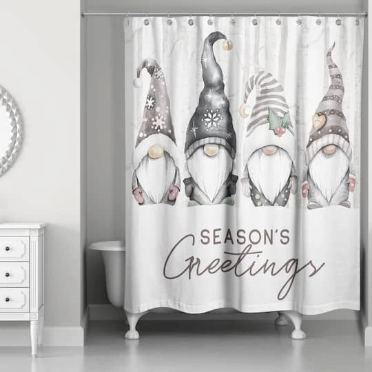Seasons Greetings Gnomes Shower Curtain 5 Seasons Greetings Gnomes Shower Curtain - Image 3