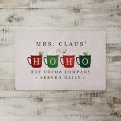 Mrs Claus Hoho Cocoa 27x18 Floor Mat 7 Mrs Claus Hoho Cocoa 27x18 Floor Mat -Christmas Designers Store D518205S 2