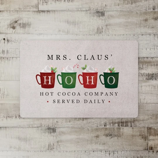 Mrs Claus Hoho Cocoa 27x18 Floor Mat 5 Mrs Claus Hoho Cocoa 27x18 Floor Mat - Image 3