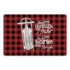 Open Sleigh Buffalo Print 27x18 Floor Mat 1 Open Sleigh Buffalo Print 27x18 Floor Mat -Christmas Designers Store D518210S 1