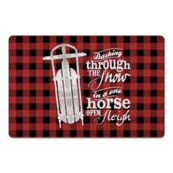 Open Sleigh Buffalo Print 27x18 Floor Mat