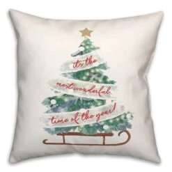 Most Wonderful Tree 18x18 Throw Pillow 7 Most Wonderful Tree 18x18 Throw Pillow -Christmas Designers Store D518230S 2