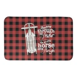 Designs Direct Open Sleigh Buffalo Check Bath Mat, 34" X 21" 5 Designs Direct Open Sleigh Buffalo Check Bath Mat, 34" X 21" -Christmas Designers Store D518260S 1 1
